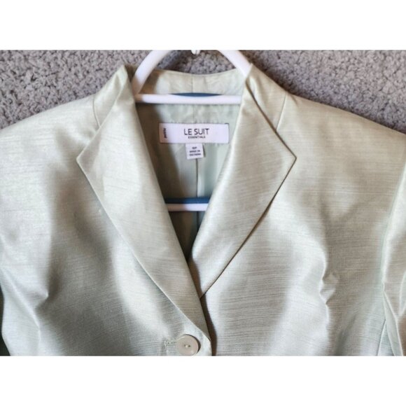 Le Suit Essentials Womens 2 Piece Jacket/Skirt Suit Set Polyester Blend Green 6P - Picture 3 of 16